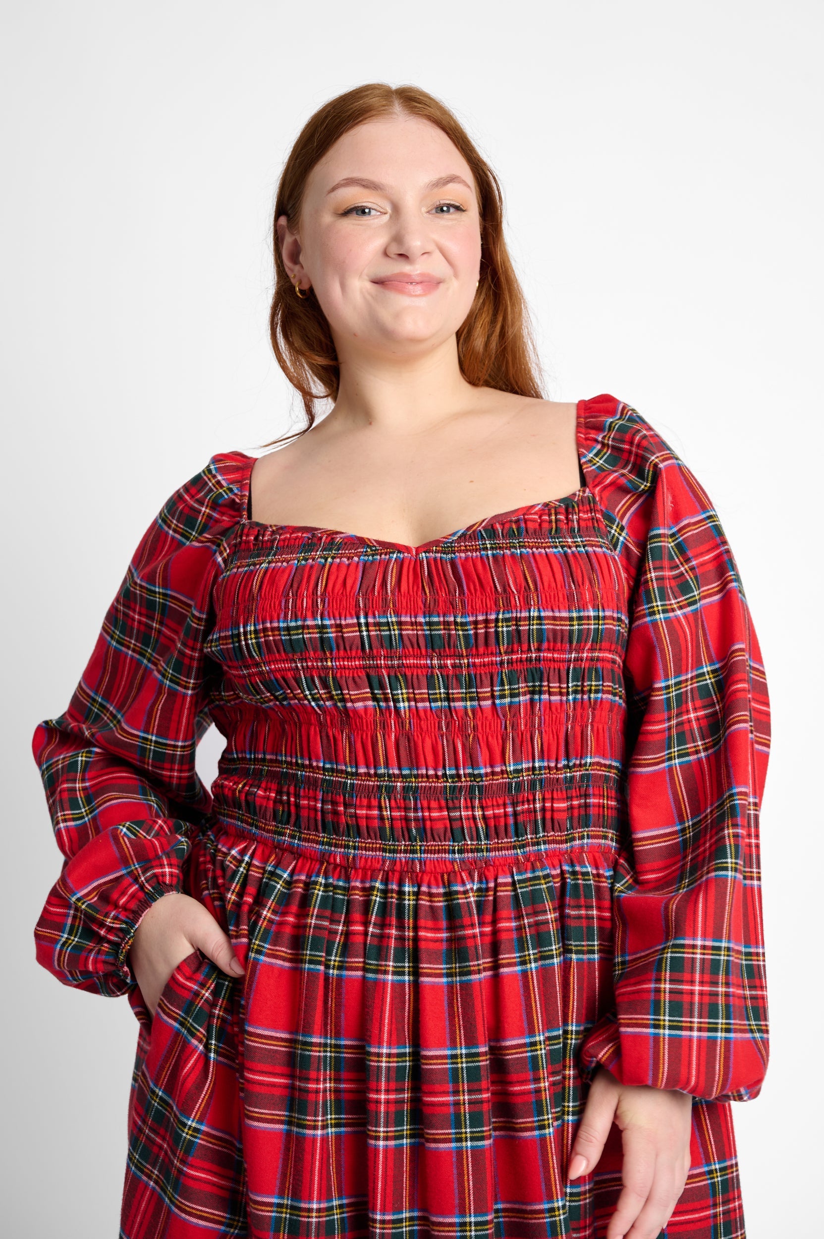 Scarlet Tartan Twirl Dress