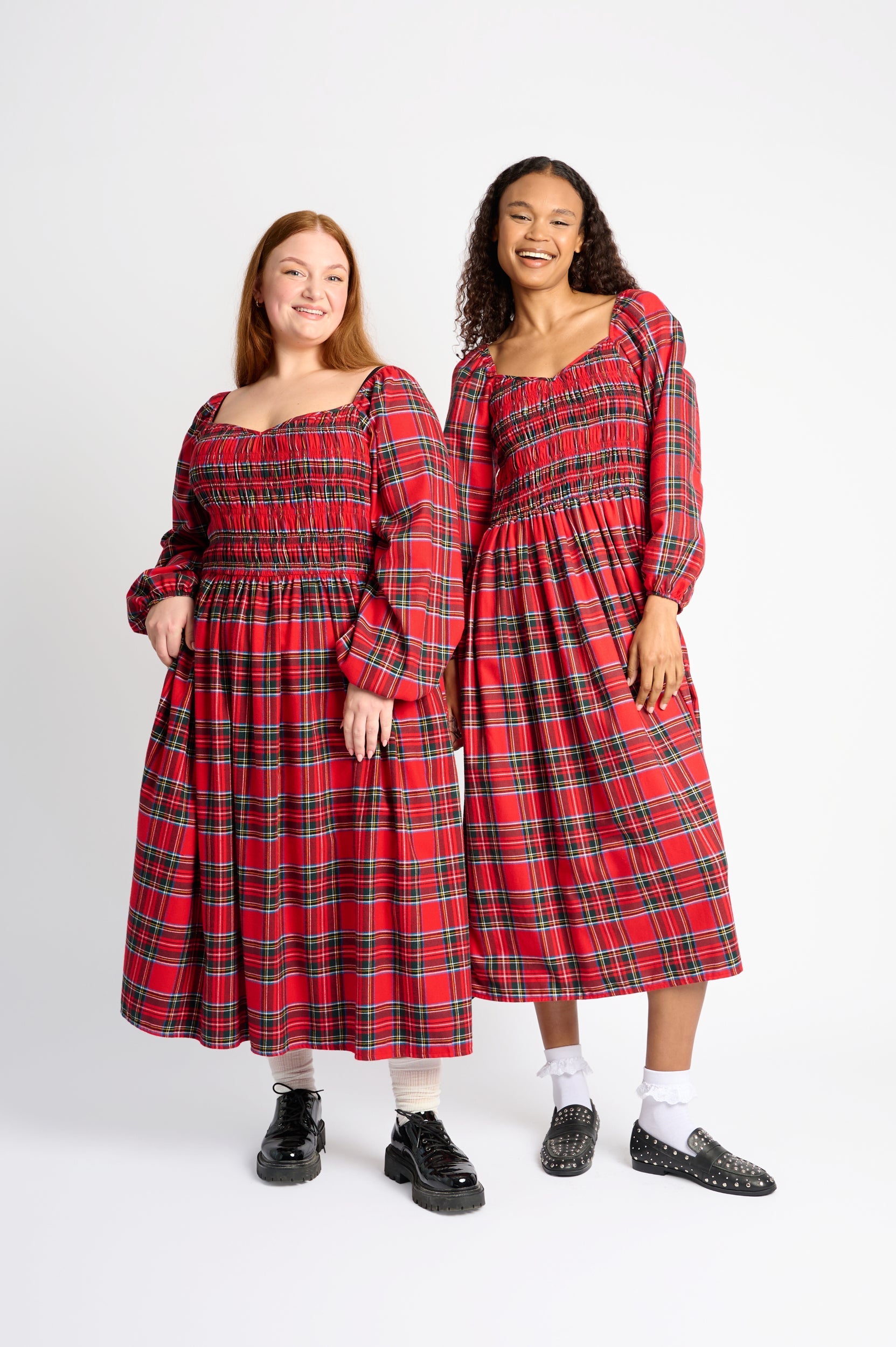 Scarlet Tartan Twirl Dress