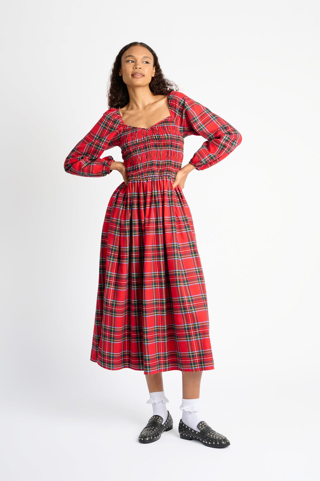 Scarlet Tartan Twirl Dress