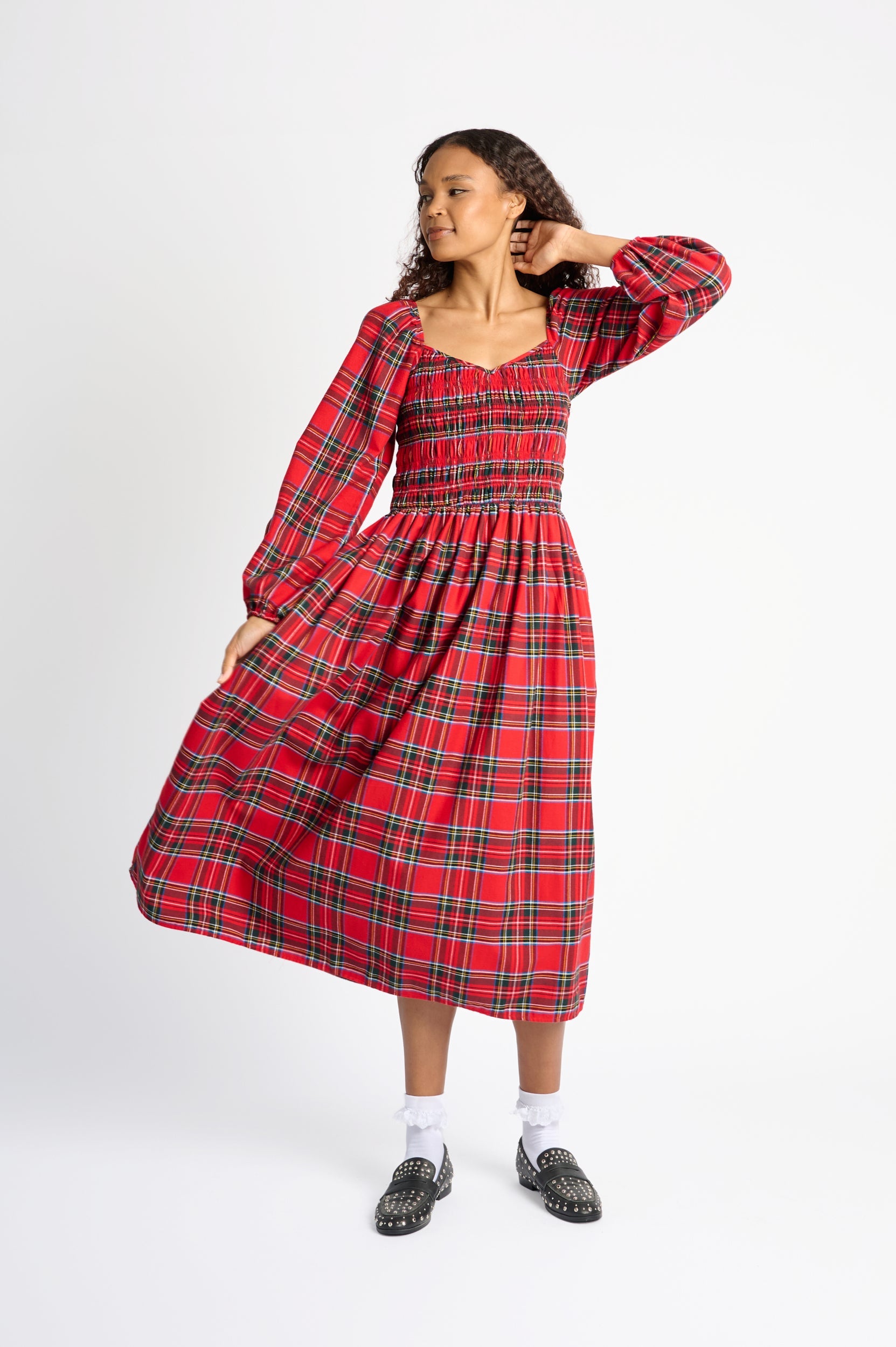 Scarlet Tartan Twirl Dress