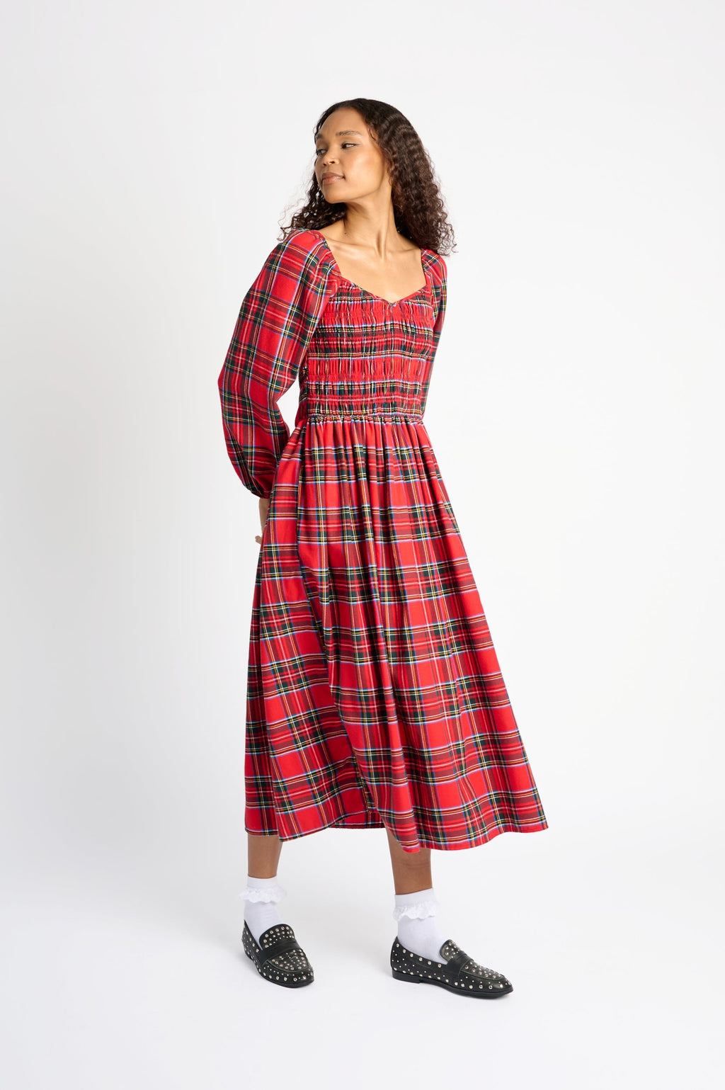 Scarlet Tartan Twirl Dress