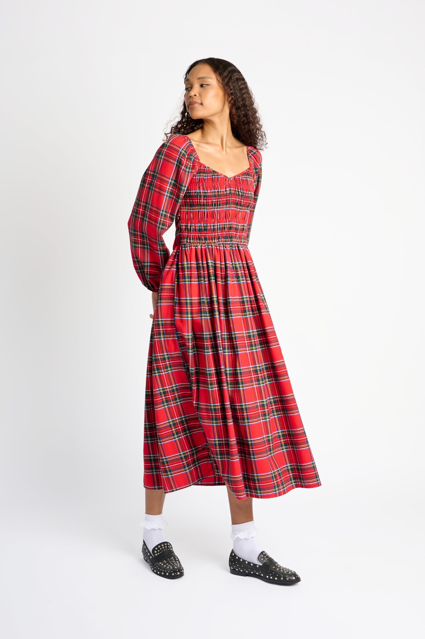 Scarlet Tartan Twirl Dress