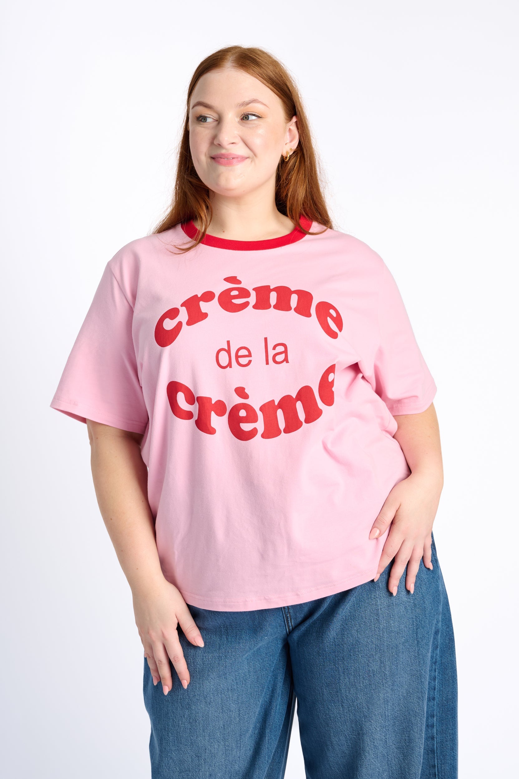 Red-Pink Contrast Casual Top