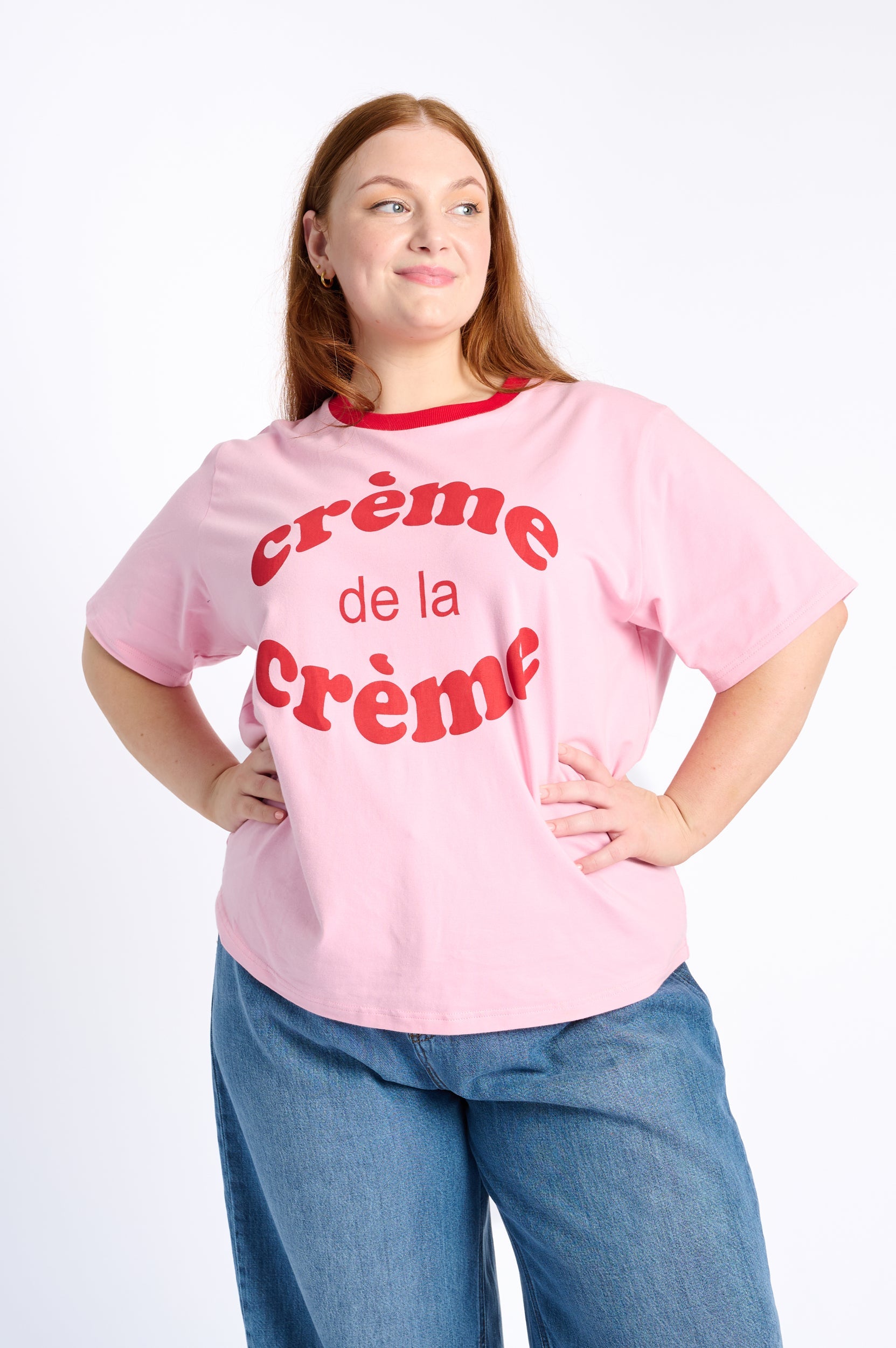 Red-Pink Contrast Casual Top