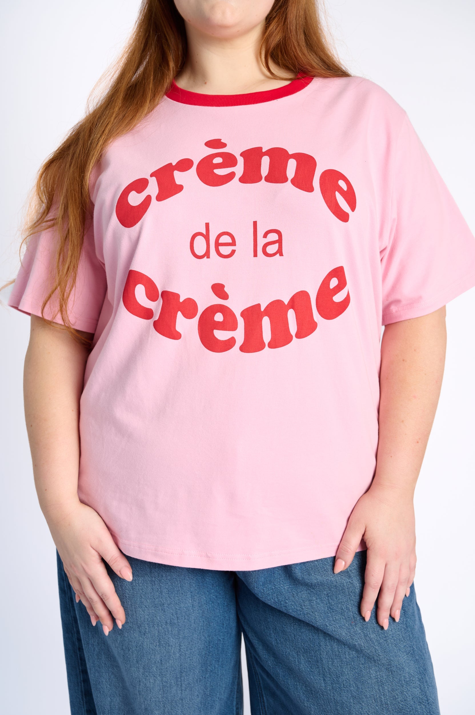 Red-Pink Contrast Casual Top