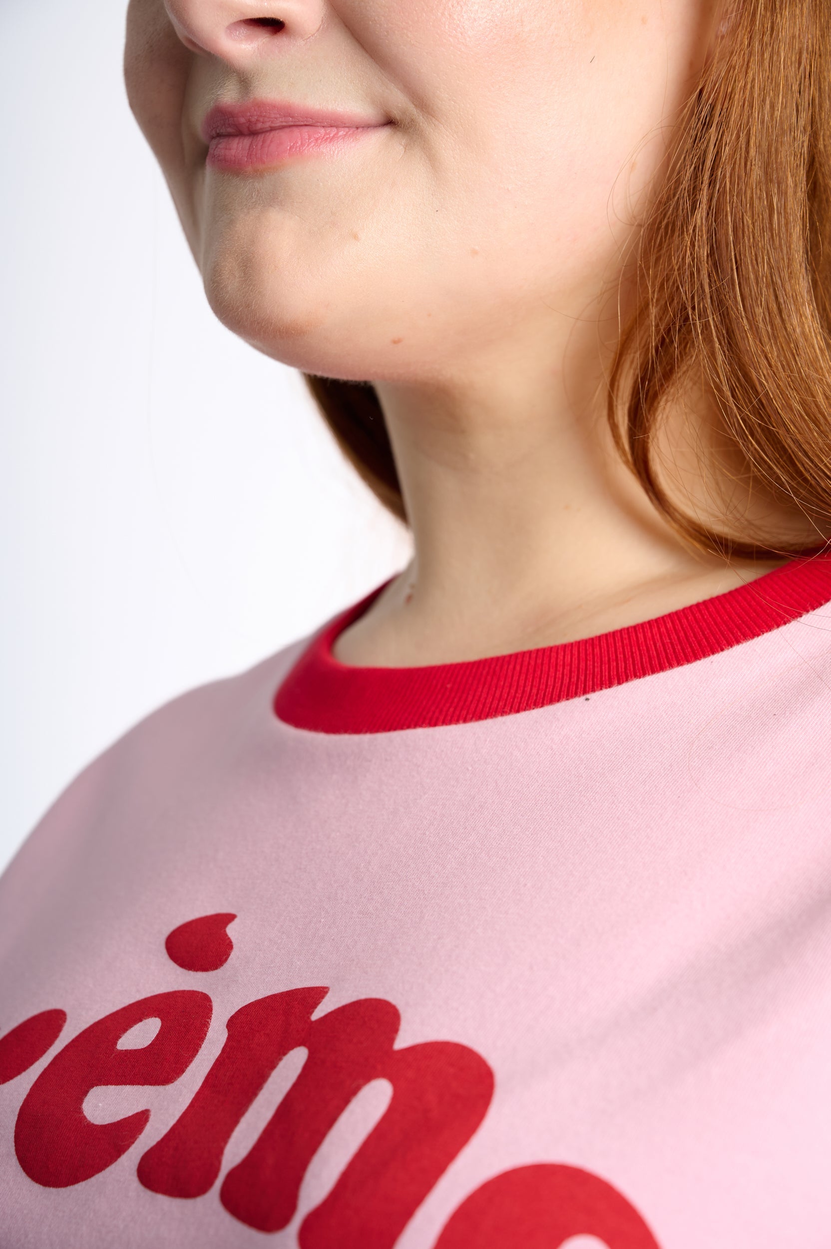 Red-Pink Contrast Casual Top