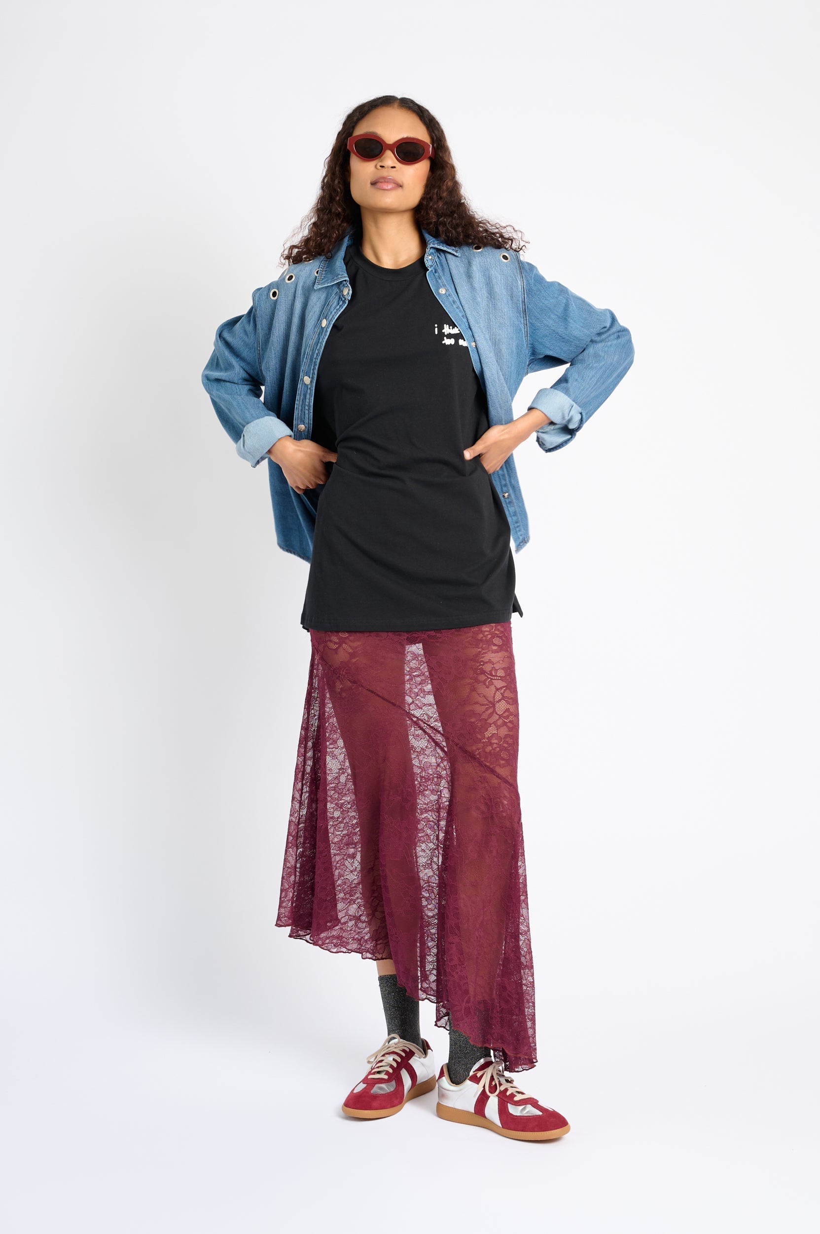 Stretch-Lace Noir Skirt