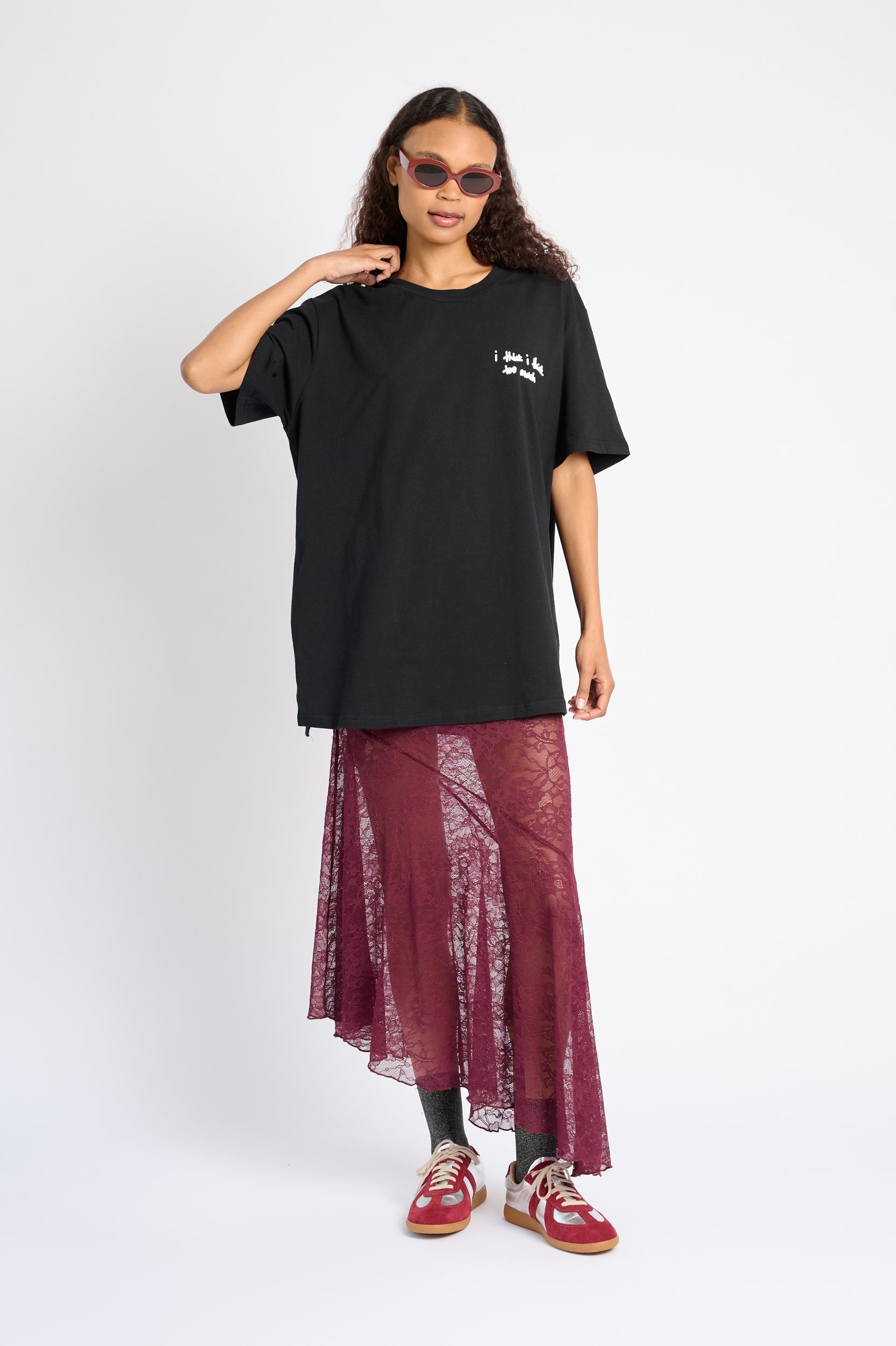 Stretch-Lace Noir Skirt