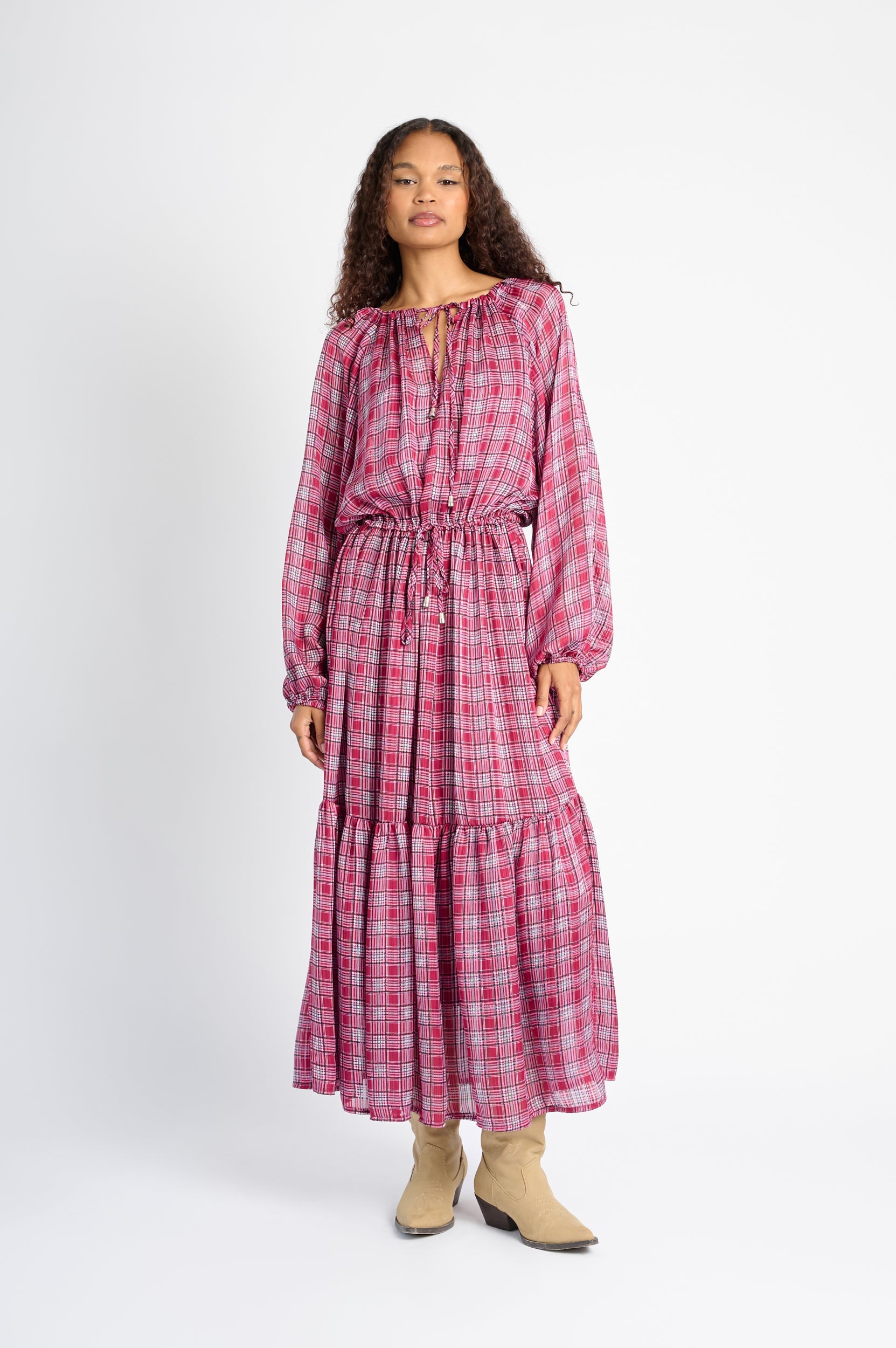 Pink Check Charm Dress