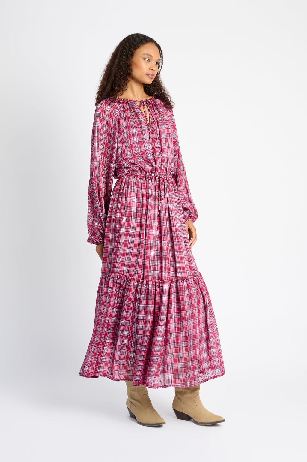Pink Check Charm Dress
