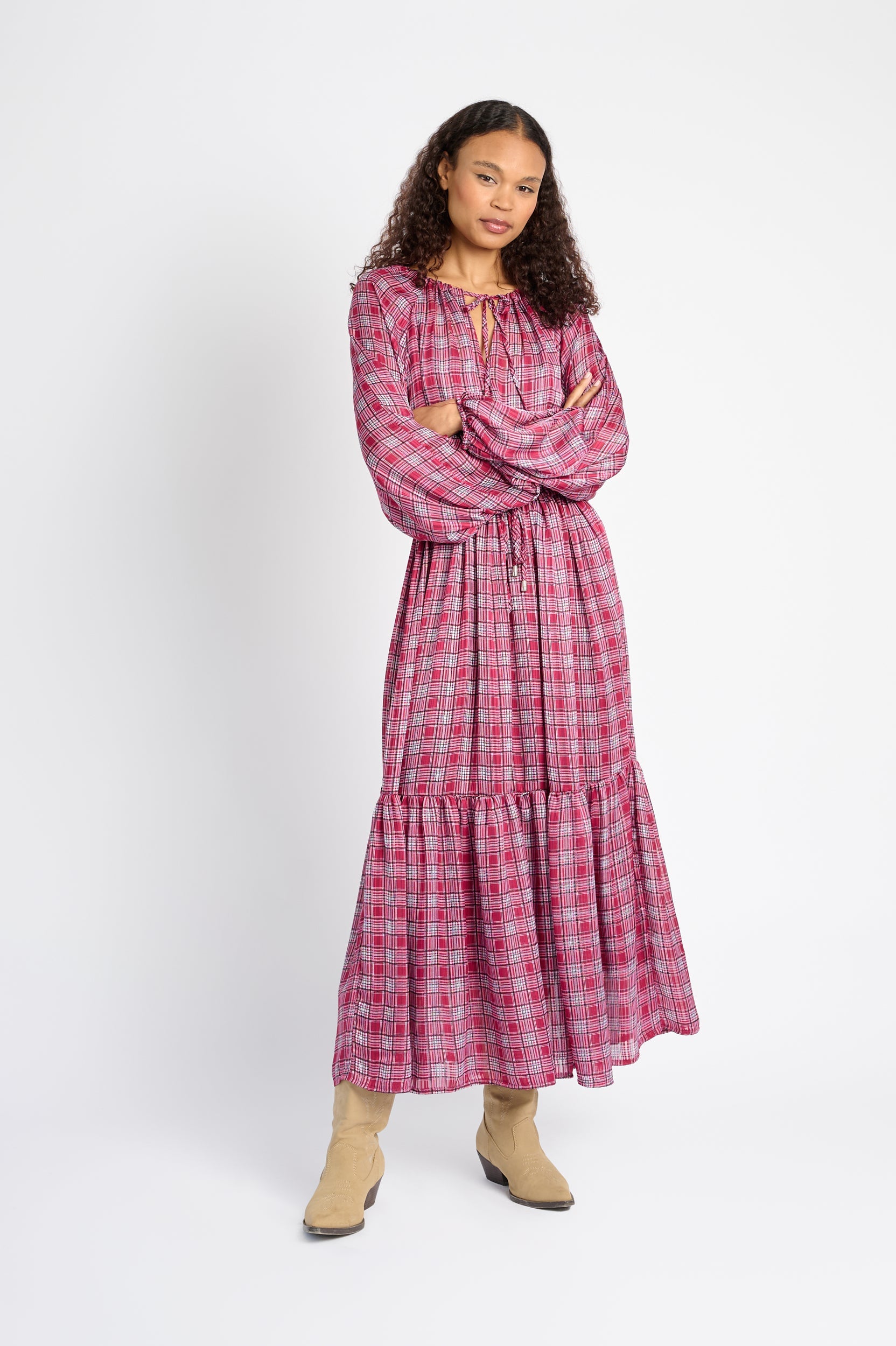 Pink Check Charm Dress